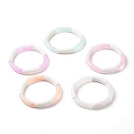 Acrylic Tube Beaded Stretch Bracelets