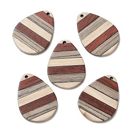 Pendentifs en bois de wengé, bois de santal et frêne blanc, charmes de larme