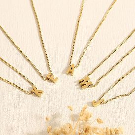 304 кулон с инициалом из нержавеющей стали с латунной цепочкой-коробкой для женщин, золотые