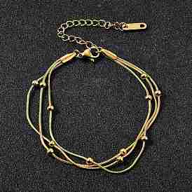 304 многорядные браслеты-сателлиты из нержавеющей стали для женщин