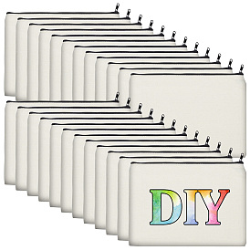 24шт. холщовые пеналы для ручек, cmолой, сумки для ручек на молнии, прямоугольные