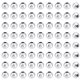 80шт. 304 круглые бусины из нержавеющей стали с швом, для изготовления ювелирных изделий