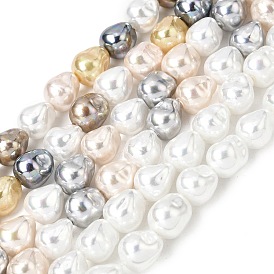 Нити из гальванически покрытых перламутровых бусин из стеклянной раковины, нерегулярная слеза