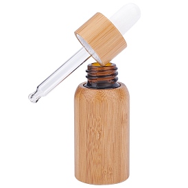 Gorgecraft Empty Glass Dropper Bottles, for Essential Oils Aromatherapy Lab Chemicals, with Bamboo & Plastic