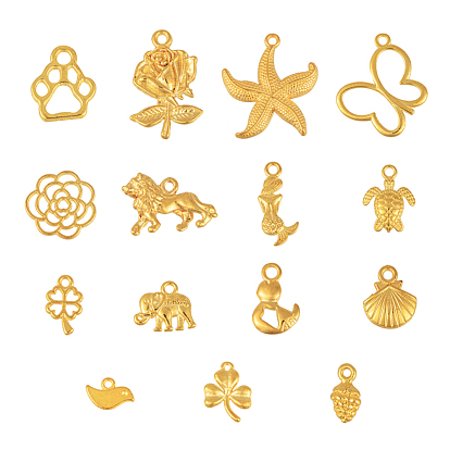 15 Styles Animal Tibetan Alloy Pendants Charms for DIY Necklace Bracelet Making