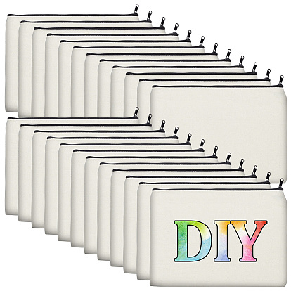 24шт. холщовые пеналы для ручек, cmолой, сумки для ручек на молнии, прямоугольные