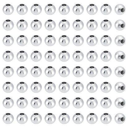 80шт. 304 круглые бусины из нержавеющей стали с швом, для изготовления ювелирных изделий