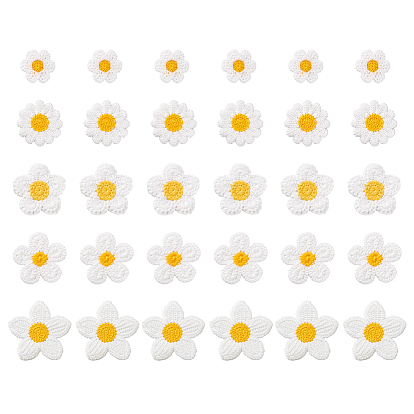 30шт 5 стили украшения аксессуары, цветы из полиэстера, связанные крючком вручную