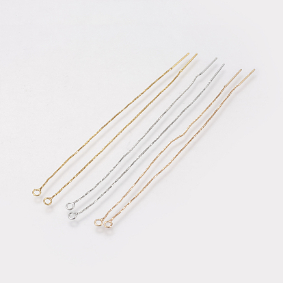 Brass Chain Stud Earring Findings, Ear Threads