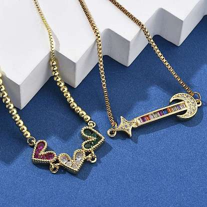 Латунные браслеты-слайдеры с микропаве из кубического циркония для женщин