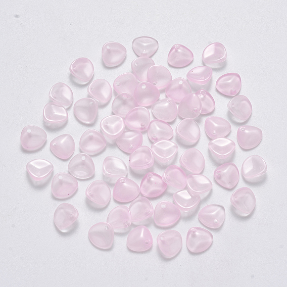 Imitation Jade Glass Charms, Petaline