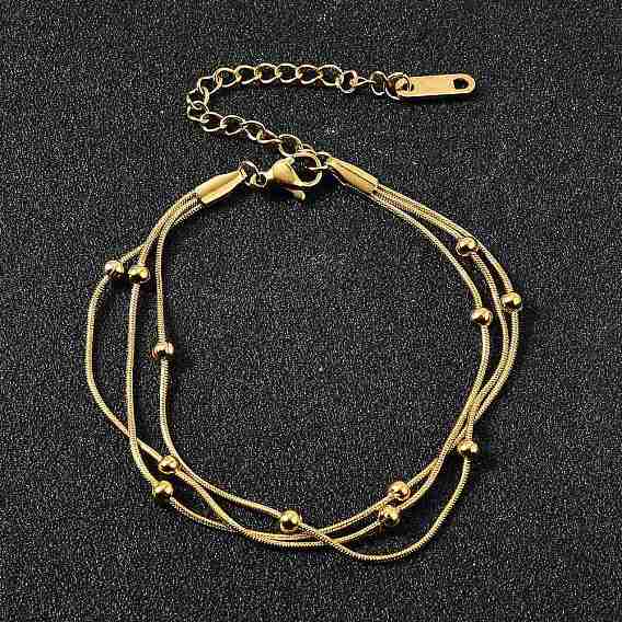 304 многорядные браслеты-сателлиты из нержавеющей стали для женщин