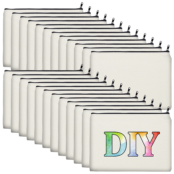 24шт. холщовые пеналы для ручек, cmолой, сумки для ручек на молнии, прямоугольные