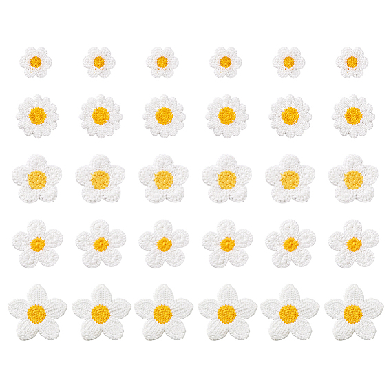 30шт 5 стили украшения аксессуары, цветы из полиэстера, связанные крючком вручную