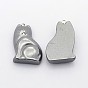 Non-Magnetic Synthetic Hematite Kitten Pendants, Cartoon Cat Shape, 31x19x7mm, Hole: 2mm