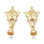 Brass Fold Over Clasps, Cadmium Free & Nickel Free & Lead Free, Star