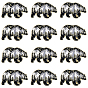 12pcs broches en alliage émaillé, broche en émail, avec embrayages papillon, ours avec la montagne de neige, noir