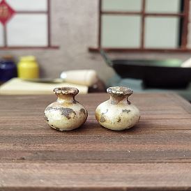Ceramics Miniature Jar Ornaments, Micro Landscape Home Kitchen Dollhouse Accessories