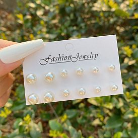 Classic Pearl Stud Earrings Set of 12 - Minimalist Vintage French Fever Style