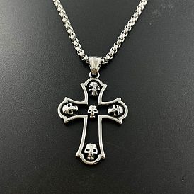 Ожерелья с подвесками в виде черепа и креста в стиле панк 316 из хирургической нержавеющей стали для мужчин
