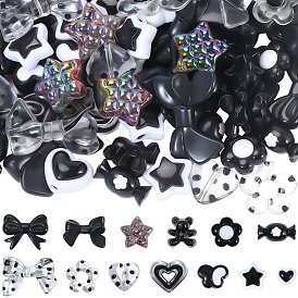 128Прозрачные и непрозрачные акриловые бусины шт., разнообразные