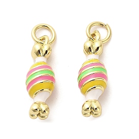 Латунь эмаль подвески, с целью перехода в кольце, конфетное очарование, долговечный, без кадмия и без свинца, стойки покрытие, реальный 18 k позолоченный