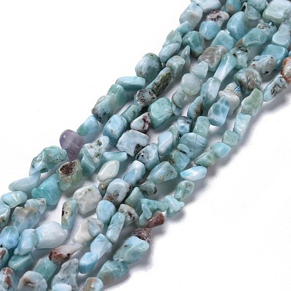 Natural Larimar Beads Strands, Nuggets