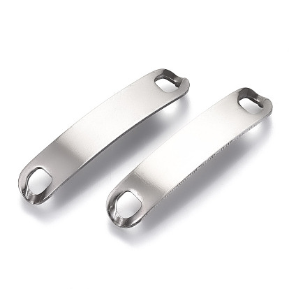 201 Stainless Steel Links Connectors, Stamping Blank Tag, Rectangle Oval