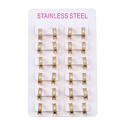 Ионное покрытие (ip) матовое 304 серьги-кольца из нержавеющей стали для женщин, круглые