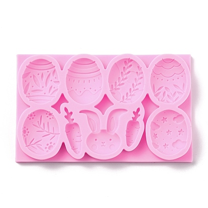 Easter Theme Food Grade Silicone Molds, Fondant Molds, Baking Molds, Chocolate, Candy, Biscuits, UV Resin & Epoxy Resin Jewelry Making, Egg & Rabbit & Carrot