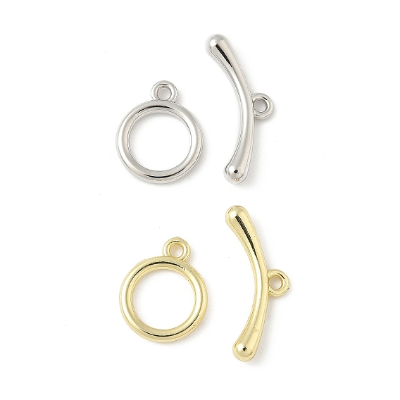 Застежка тоггл из сплава, без кадмия и без свинца, стойки покрытие, Кольца