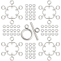 30 Sets 304 Stainless Steel Ring Toggle Clasps and 60Pcs Jump Rings