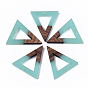 Transparent Resin & Walnut Wood Pendants, Triangle