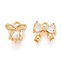 Латунные микро проложить кубического циркония прелести, сердце и лук, долговечный, без никеля 