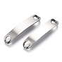 201 Stainless Steel Links Connectors, Stamping Blank Tag, Rectangle Oval