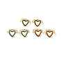 Rack Plating Brass Enamel Heart Cuff Earrings for Women, Golden