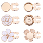 6 piezas 3 estilos de gemelos planos redondos y con forma de flor de aleación, con perlas de imitación y esmalte para accesorios de prendas de vestir