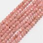 Natural Rhodochrosite Beads Strands, Grade AA, Faceted, Round