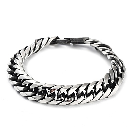 304 Stainless Steel Cuban Link Chains Bracelets for Men
