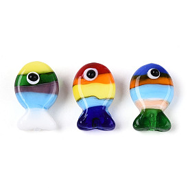 Бусы лэмпворк ручной работы, рыба