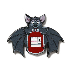 Halloween Printed Acrylic Pendants, Bat Charm