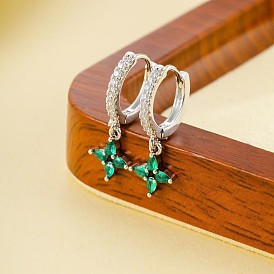 Латунные кубических серьги циркония обруч, звезда