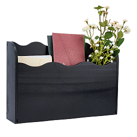 1 Настенные держатели для папок из сосновой древесины, прямоугольные