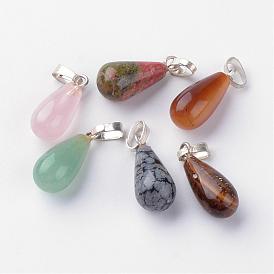 Natural & Synthetic Mixed Stone Pendants, Dyed, Drop