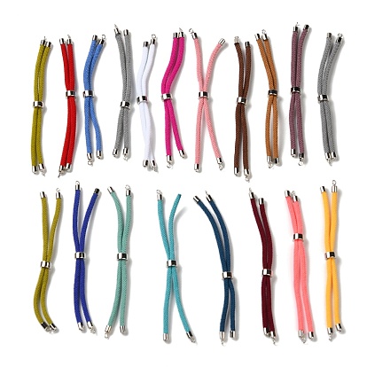 Браслет из нейлонового витого шнура, с конца шнура латуни, для изготовления браслета-слайдера