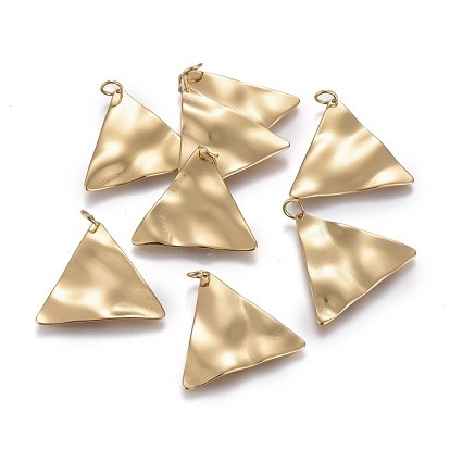 Ion Plating(IP) 304 Stainless Steel Pendants, with Jump Rings, Textured, Triangle