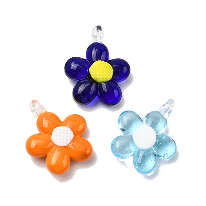 Подвески лэмпворк ручной работы, цветок