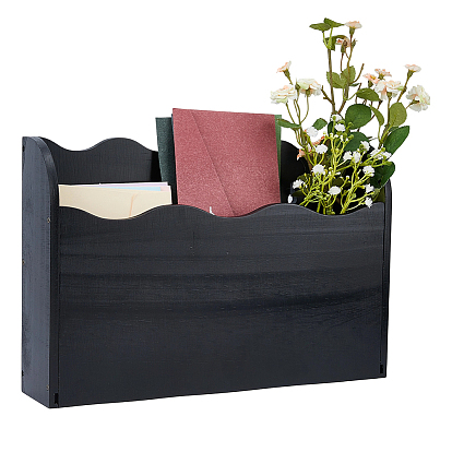 1 Настенные держатели для папок из сосновой древесины, прямоугольные