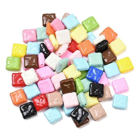 Непрозрачные акриловые бусины, квадратный