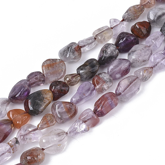 Natural Super Seven Quartz Beads Strands, Nuggets, Tumbled Stone